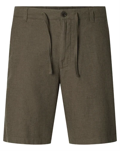 Selected - SLHRegular Brody Linen Shorts - Forest Night